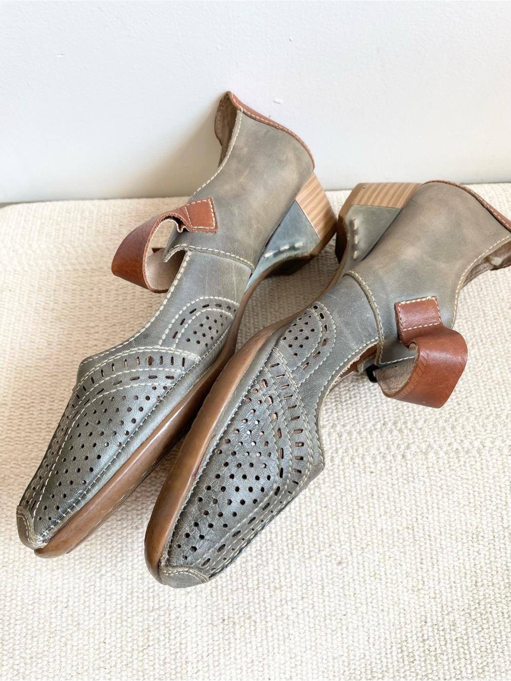 Pikolinos Leather Mary Janes Size 41 Square Toe Made In Spain - Picture 3 of 7